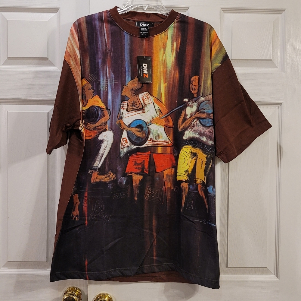 NWT! D M Z  Mens Brown Short Sleeve Good Times Graphic Tee 2XL - Picture 7 of 7